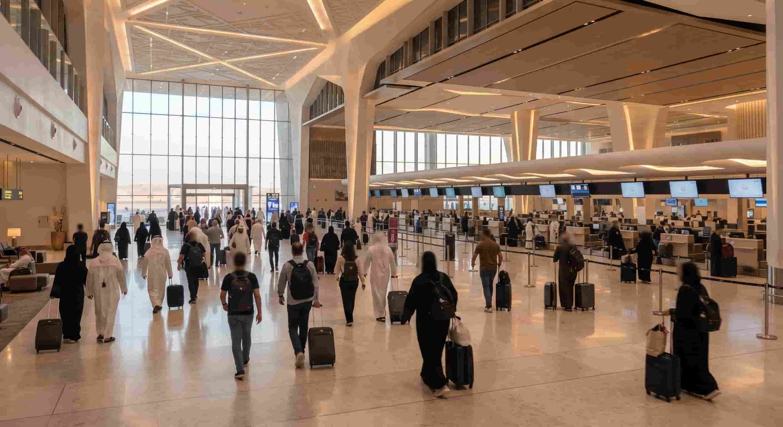 Dubai airport arrivals hall where Canadians clear UAE entry requirements at immigration