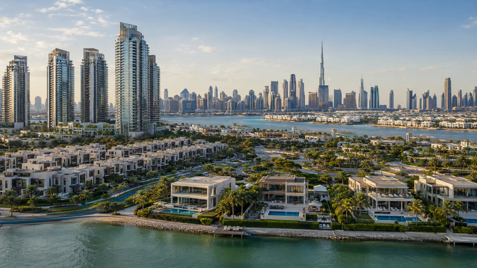 Different Dubai property types including apartments villas and townhouses for Canadian investors