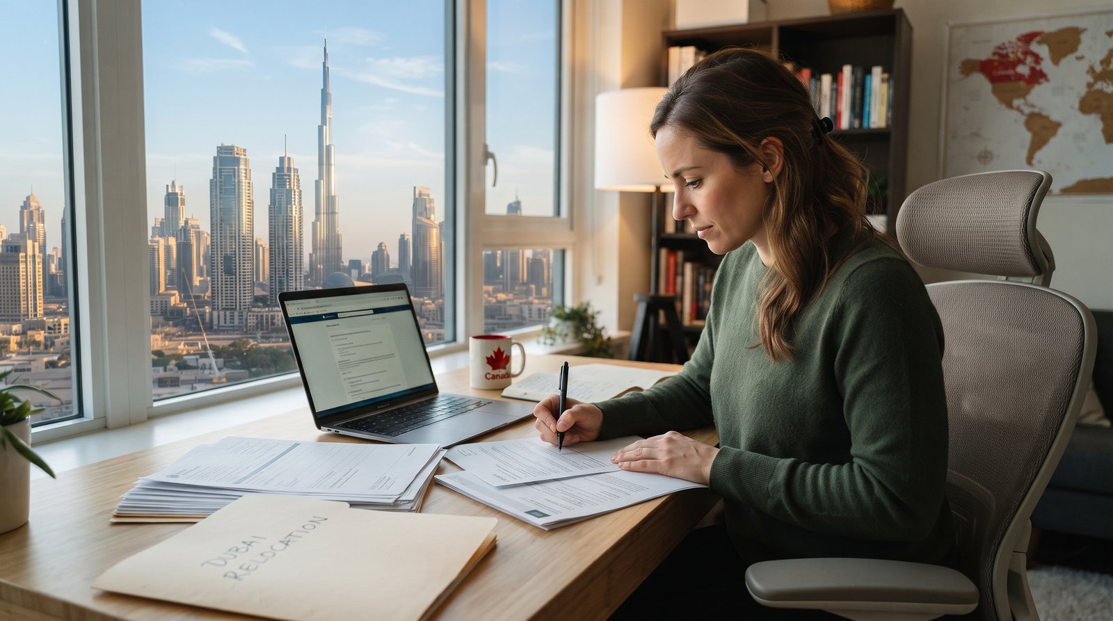 Canadian professional preparing Dubai residency documents
