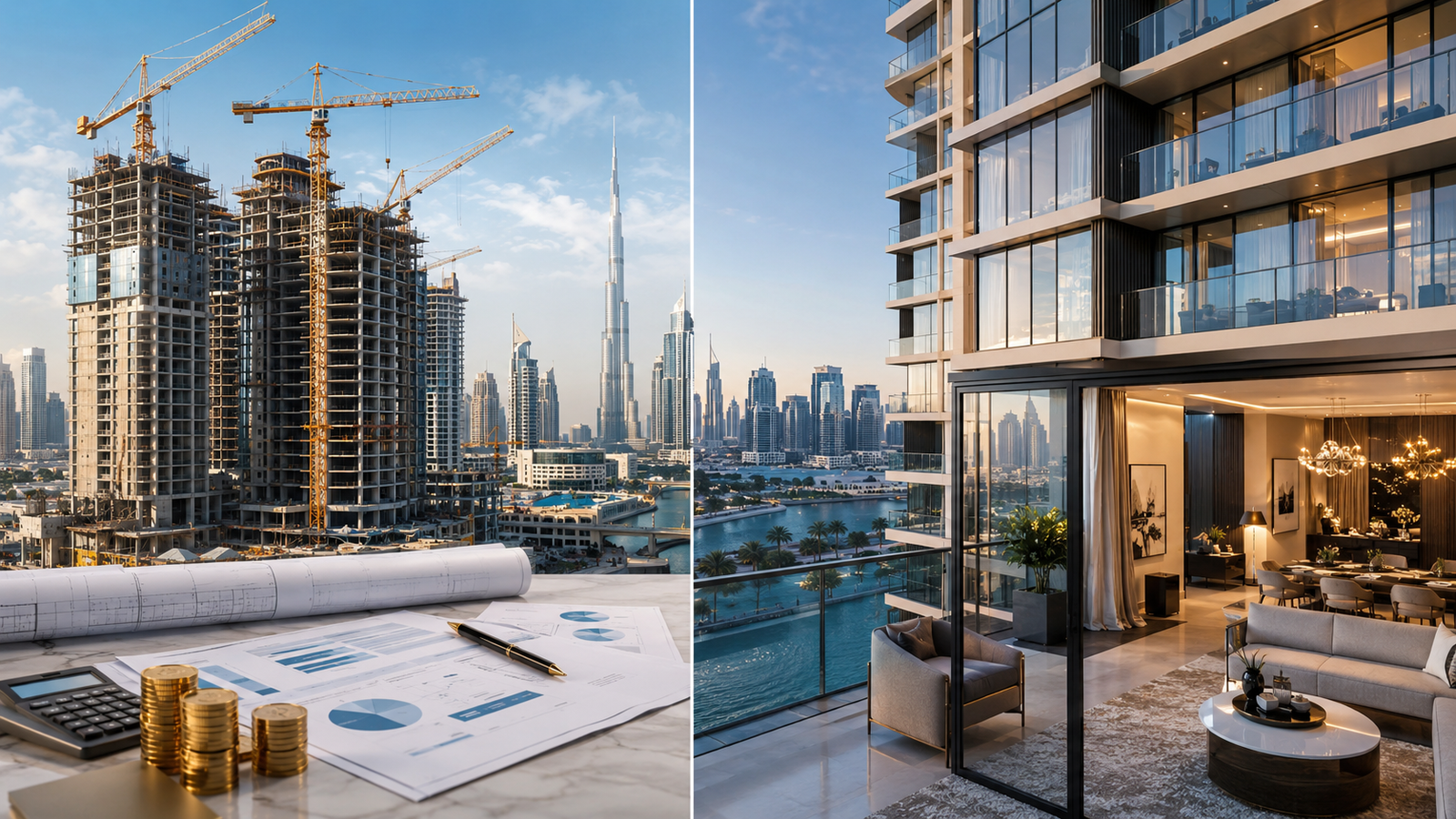 Dubai off-plan construction and completed ready property comparison for investors